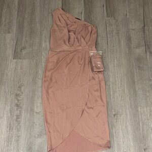Chic One-Shoulder Mauve Dress